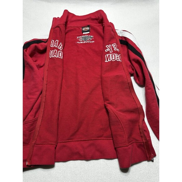 HARLEY DAVIDSON Toys For Big Boys Full Zip Red Sweatshirt Moncton NB Canada READ - Picture 7 of 13